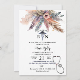 Personalisiert Nursing Abschluss Boho FIorale Part Einladung