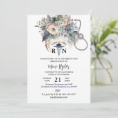Personalisiert Nursing Abschluss Boho FIorale Part Einladung (Stehend Vorderseite)