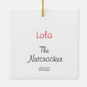 Personalisiert Nutcracker Ballet Clara Keramikornament (Rückseite)