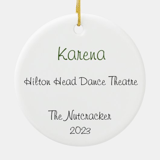 Personalisiert Nutcracker Marie Keepake Keramik Ornament (Hinten)