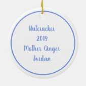 Personalisiert Nutcracker Mother Ginger Bunny Orna Keramik Ornament (Hinten)