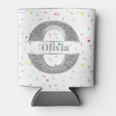 Personalisiert O Initial Silver Monogram Ihr Name Dosenkühler (Vorderseite)