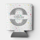 Personalisiert O Initial Silver Monogram Ihr Name Dosenkühler (Rückseite)