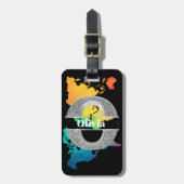 Personalisiert O Initial Silver Monogram Ihr Name Gepäckanhänger (Vorderseite vertikal)