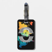 Personalisiert O Initial Silver Monogram Ihr Name Gepäckanhänger (Rückseite vertikal)