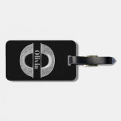 Personalisiert O Initial Silver Monogram Ihr Name Gepäckanhänger (Rückseite horizontal)