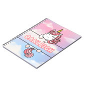 Personalisiert Oakleigh Unicorn Girlie Notebook Notizblock (Linke Seite)