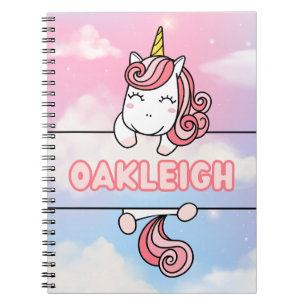 Personalisiert Oakleigh Unicorn Girlie Notebook Notizblock