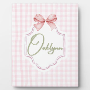 Personalisiert Oaklynn Baby Girl Kinderzimmer Bow& Fotoplatte