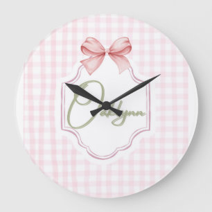 Personalisiert Oaklynn Baby Girl Kinderzimmer Bow& Große Wanduhr