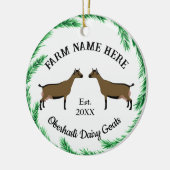 Personalisiert Oberhasli Milchziege Pine Wreath Keramik Ornament (Links)