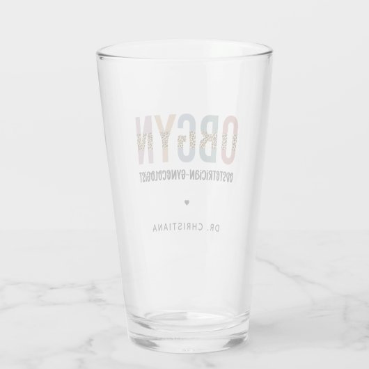 Personalisiert OBGYN Obstetriker Gynäkologe Glas (Rückseite)