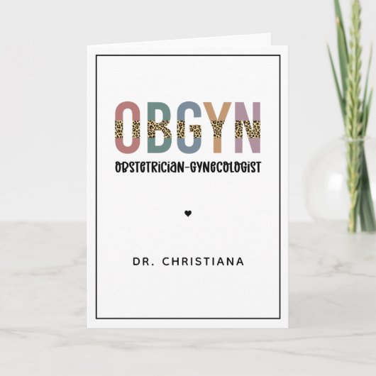 Personalisiert OBGYN Obstetriker Gynäkologe Karte (Vorderseite)