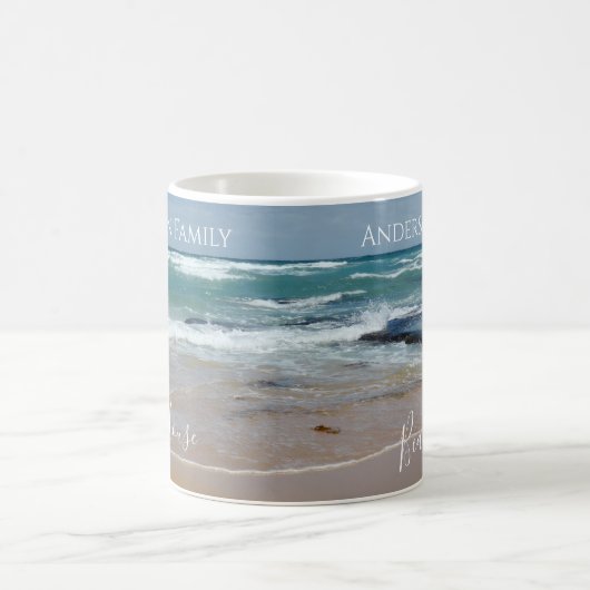 Personalisiert Ocean Beach House Kaffeetasse (Mittel)