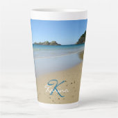 Personalisiert Ocean Beach Latte Tasse (Vorderseite)