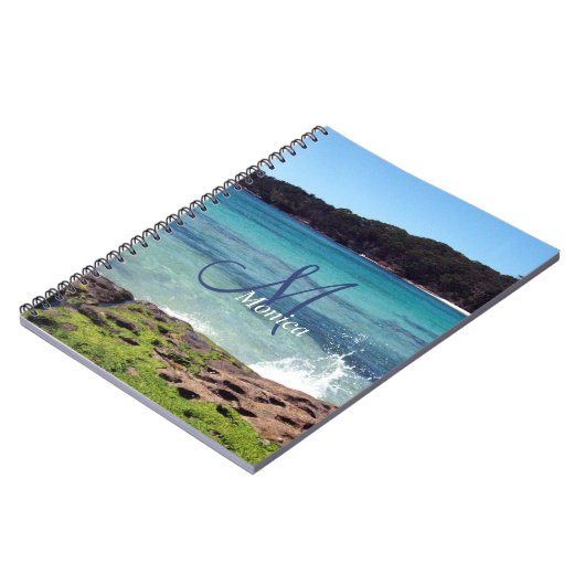 Personalisiert Ocean Beach Spiral Notebook Notizblock (Linke Seite)