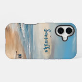 Personalisiert Ocean Beach Vacacation Scene iPhone 16 Hülle (Rückseite (Horizontal))