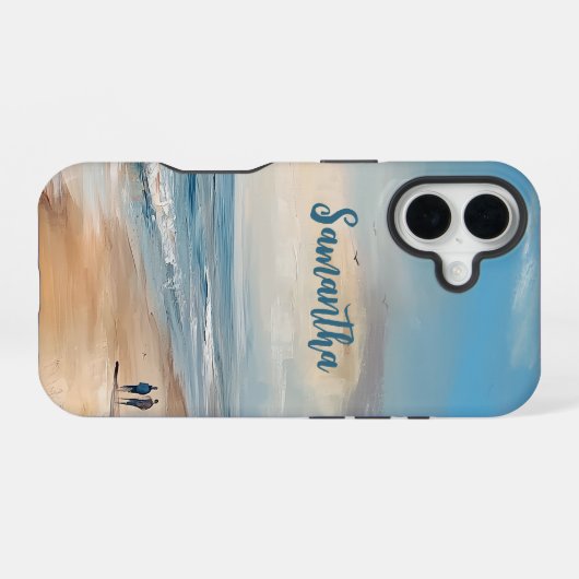 Personalisiert Ocean Beach Vacacation Scene iPhone 16 Hülle (Rückseite (Horizontal))