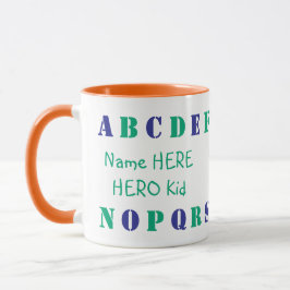 Personalisiert Ocean Green, Blue English Alphabet Tasse