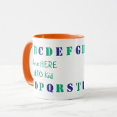 Personalisiert Ocean Green, Blue English Alphabet Tasse (Vorderseite Links)