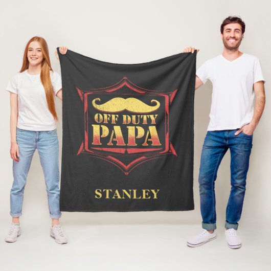 Personalisiert Off Duty Papa Remüde Vater Fleecedecke (Beispiel)