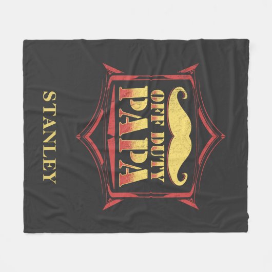 Personalisiert Off Duty Papa Remüde Vater Fleecedecke (Vorderseite (Horizontal))