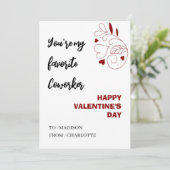 Personalisiert Office Coworker Valentinstag Karte (Stehend Vorderseite)