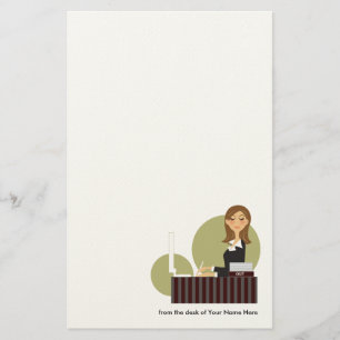 Personalisiert Office Girl Stationery Briefpapier