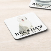 Personalisiert Old English Sheepdog Getränkeuntersetzer (Linke Seite)