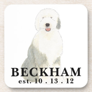 Personalisiert Old English Sheepdog Getränkeuntersetzer