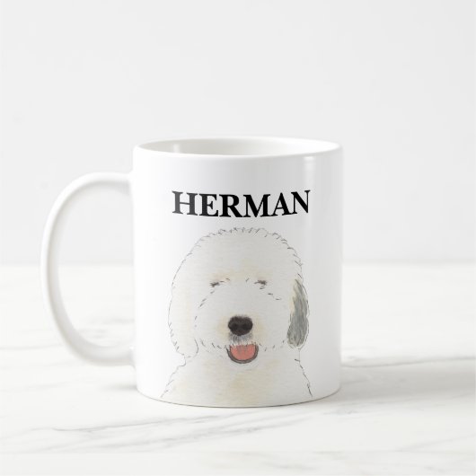 Personalisiert Old English Sheepdog Kaffeetasse (Links)