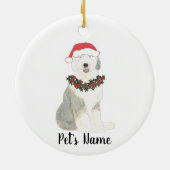 Personalisiert Old English Sheepdog Keramik Ornament (Hinten)