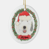 Personalisiert Old English Sheepdog Keramik Ornament (Rechts)