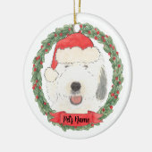Personalisiert Old English Sheepdog Keramik Ornament (Links)