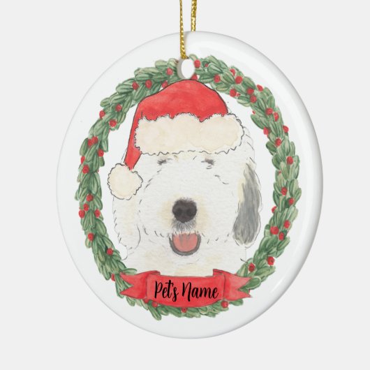Personalisiert Old English Sheepdog Keramik Ornament (Links)