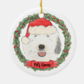 Personalisiert Old English Sheepdog Keramik Ornament (Hinten)