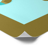 Personalisiert-Olive-Green-Blue-Gold-Elefant Poster (Ecke)