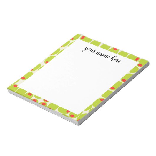 Personalisiert Olive Notepad Notizblock (Rotiert)