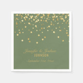 Personalisiert OLIVE SAGE GREEN Gold Wedding Serviette (Vorderseite)