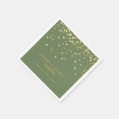 Personalisiert OLIVE SAGE GREEN Gold Wedding Serviette (Ecke)