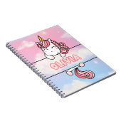 Personalisiert Olivia Unicorn Girlie Notebook Notizblock (Rechte Seite)