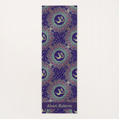 Personalisiert Om Symbol Gold Blue Red Mandala Yogamatte (Rückseite)