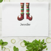 Personalisiert Oma Elf Weihnachtsküche Handtuch (Gefaltet)