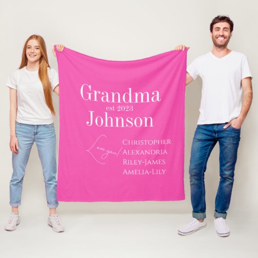 Personalisiert Oma Pink Fleecedecke (Beispiel)