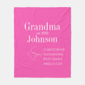 Personalisiert Oma Pink Fleecedecke (Vorderseite)