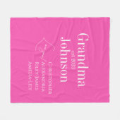 Personalisiert Oma Pink Fleecedecke (Vorderseite (Horizontal))