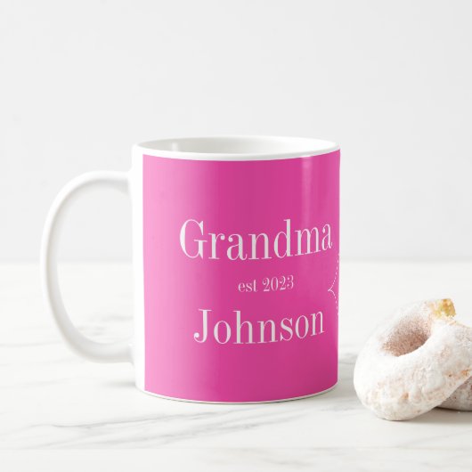 Personalisiert Oma Pink Kaffeetasse (Mit Donut)