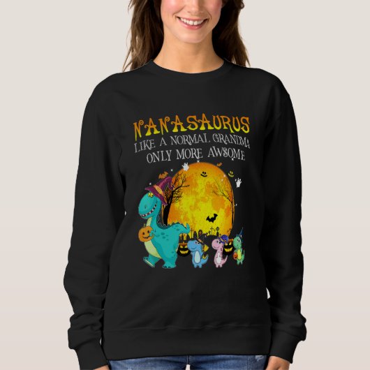 Personalisiert Oma Saurus Halloween Dinosaurus C Sweatshirt (Vorderseite)