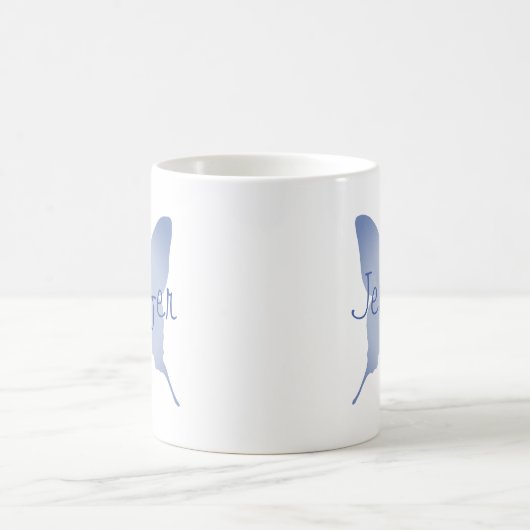 Personalisiert Ombre Blue Butterfly Kaffeetasse (Mittel)