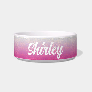 Personalisiert Ombre Damask Pet Name Bowl Napf